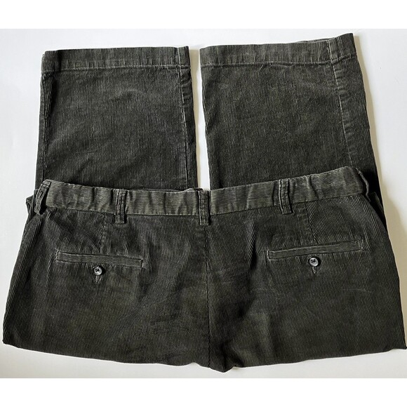 Haggar Corduroy Pants Mens 38x29 Green Premium Stretch Cord Classic Flex Waist - Picture 4 of 8